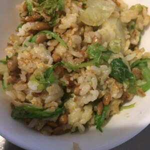 レタスと納豆の簡単チャーハン